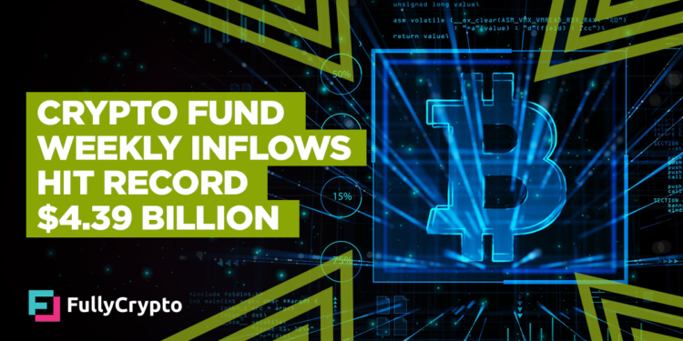 Crypto Fund Weekly Inflows Hit Record $4.39 Billion