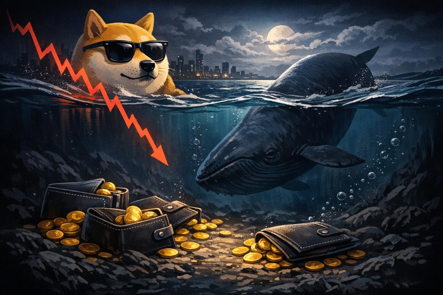 Dogecoin whale accumulation cools after early two thousand twenty four rally as wallets holding one million DOGE or more go dormant