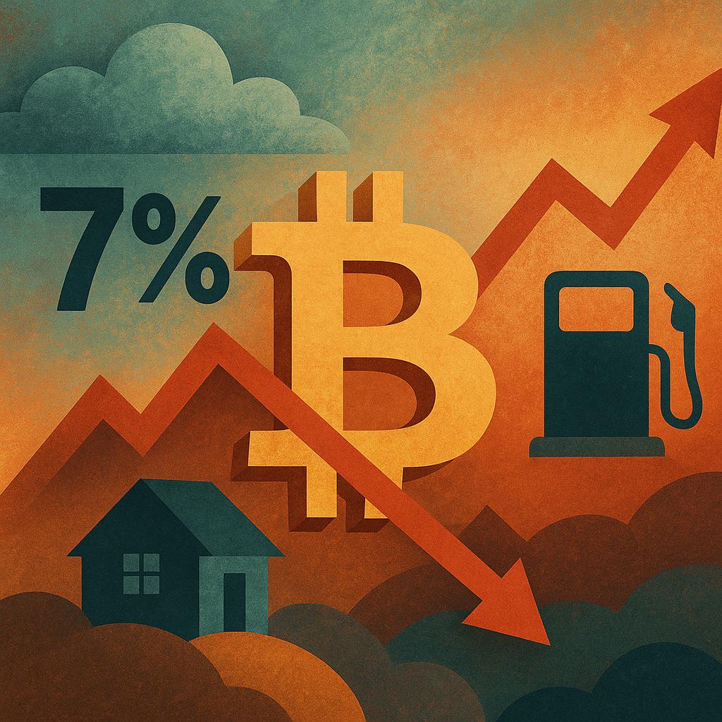 Kaiko and Kraken Intelligence scenario analysis outlines heightened downside risk for BTC holders if mortgage rates stay above 7 percent and gasoline costs continue trending upward