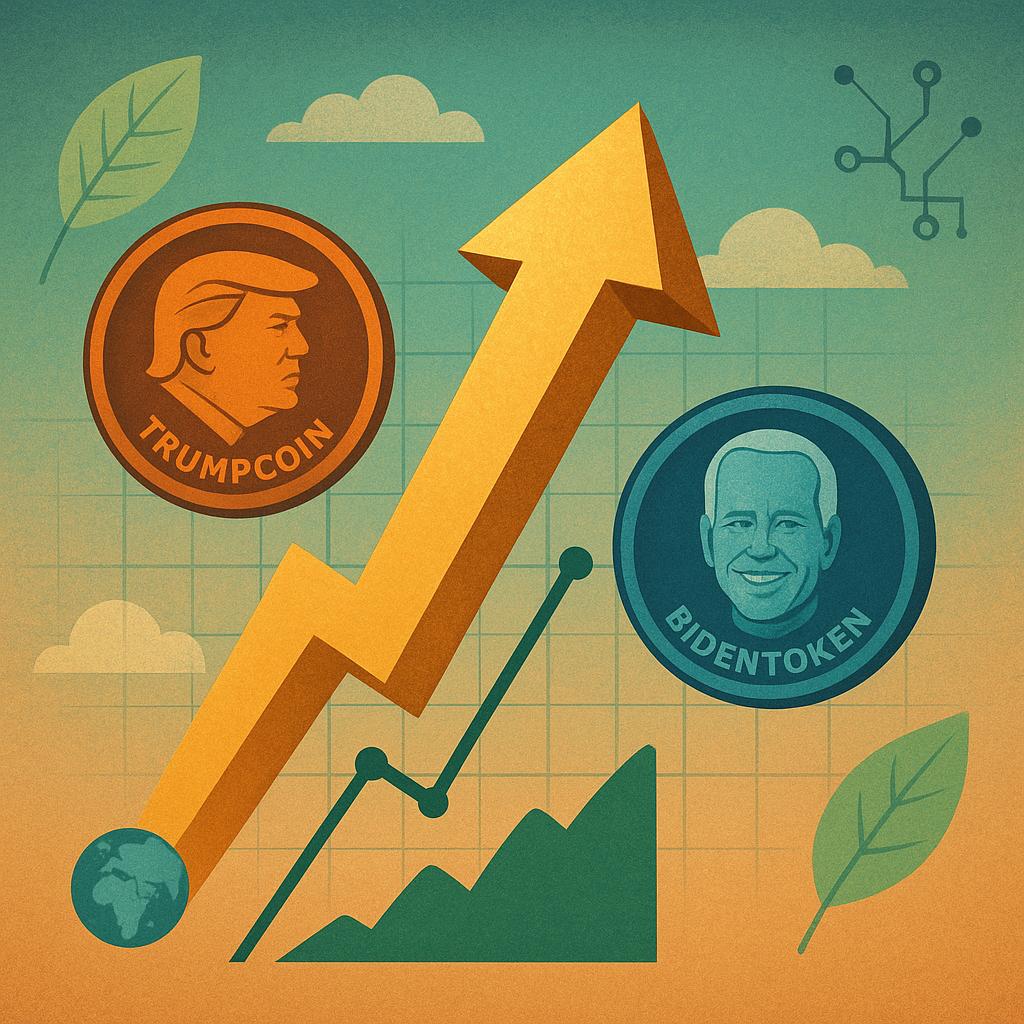 How CoinGecko documented the surge of political tokens such as TrumpCoin and BidenToken during Q1 2024