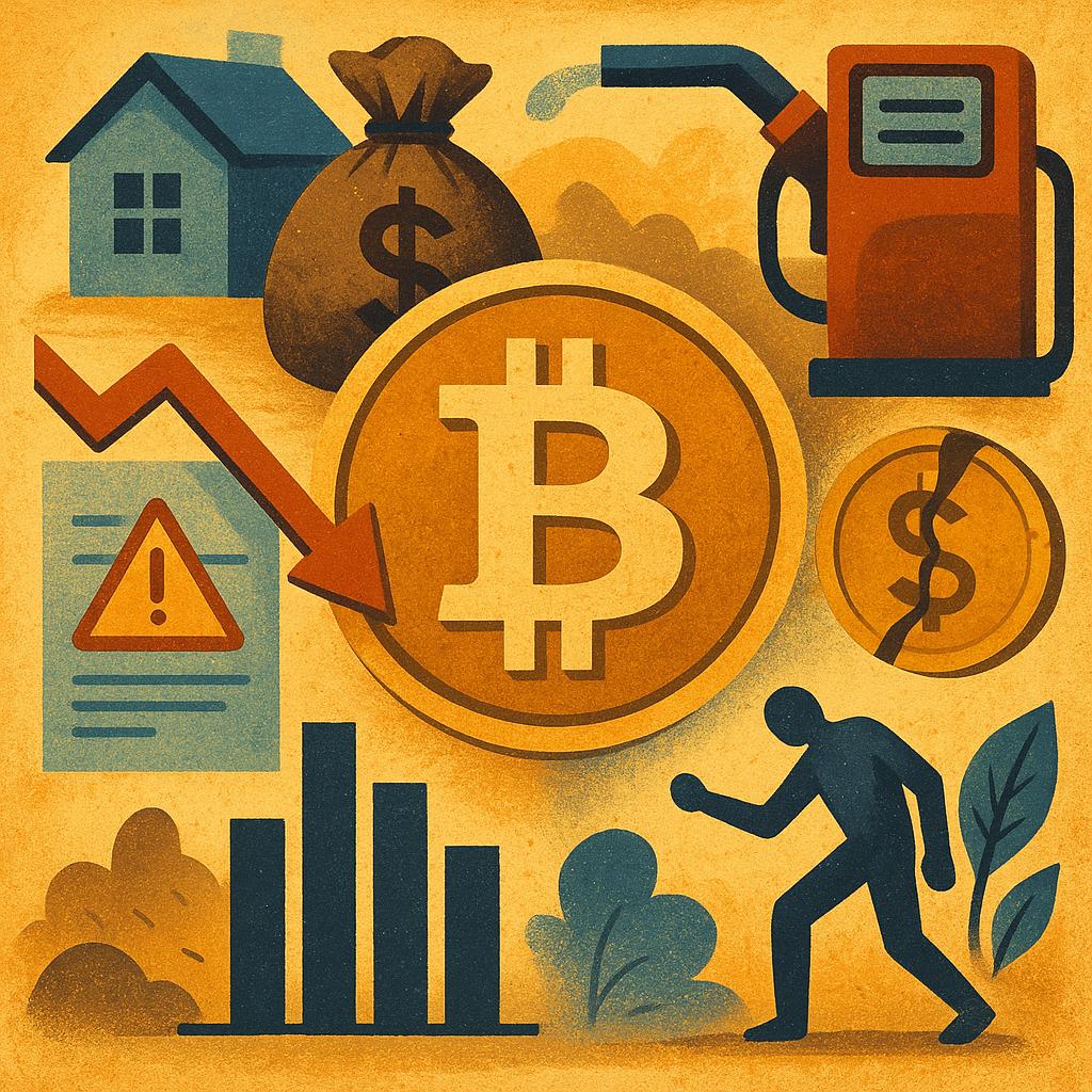 CoinShares and ARK Invest analysts link higher mortgage servicing costs and rising fuel expenditures to increased forced sales among leveraged Bitcoin retail positions