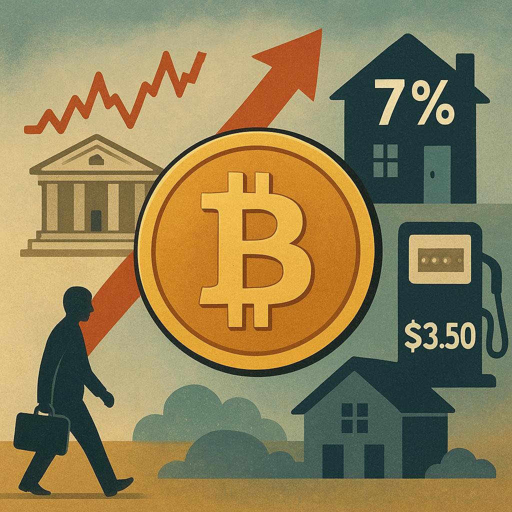 How Federal Reserve rate hikes and 30-year mortgage rates above 7 percent combined with U.S. average gasoline near $3.50 per gallon are forcing retail BTC holders to rebalance