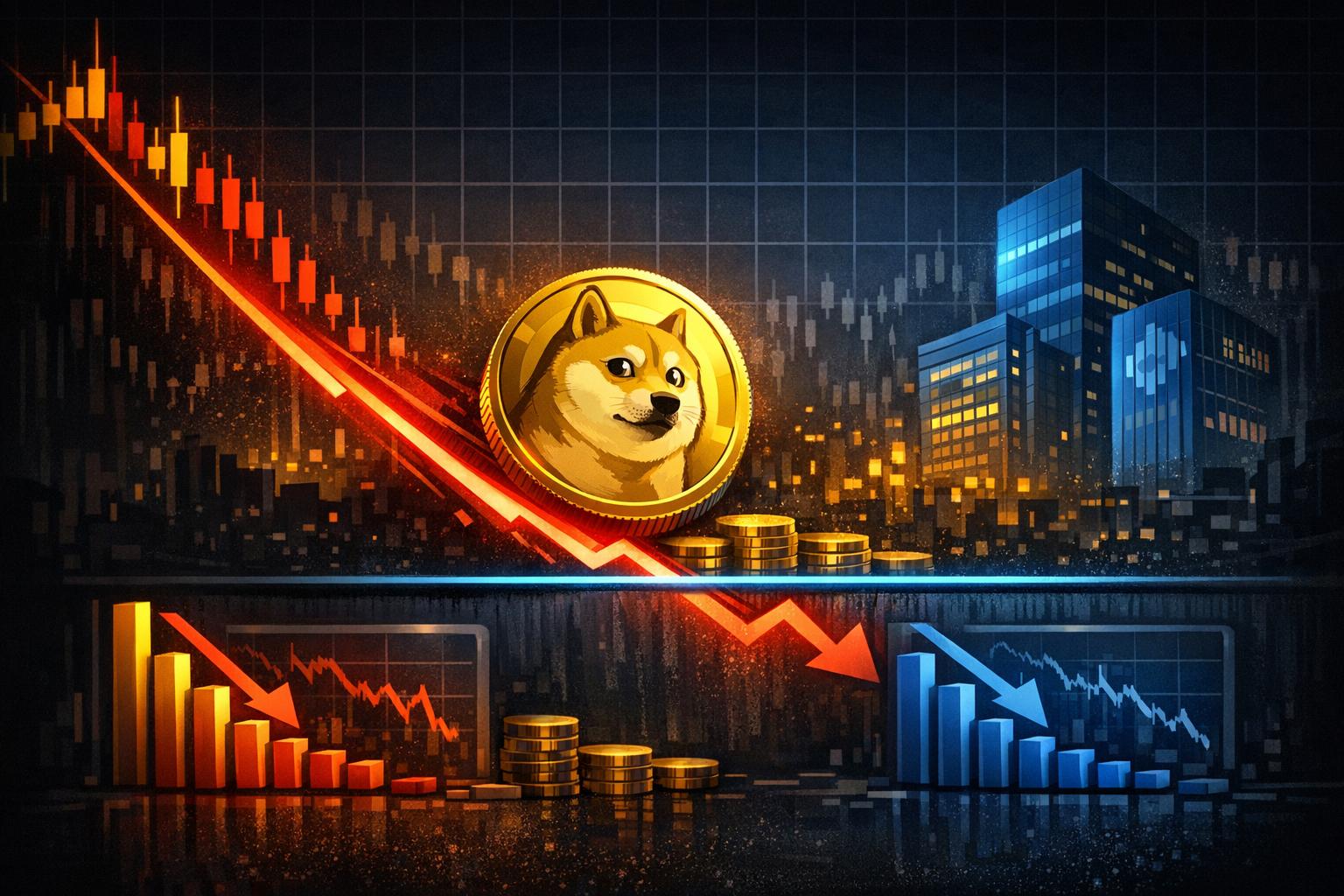 Spot market reaction sees DOGE slide toward support near three cents as Binance and Coinbase twenty four hour volume declines by about thirty five percent
